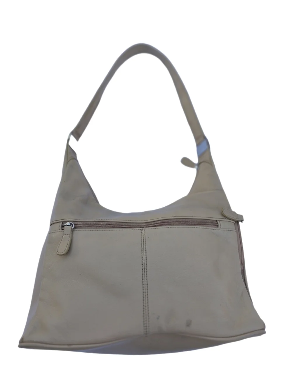 Aurielle Vintage 90s Beige Slouchy Leather Hobo Bag